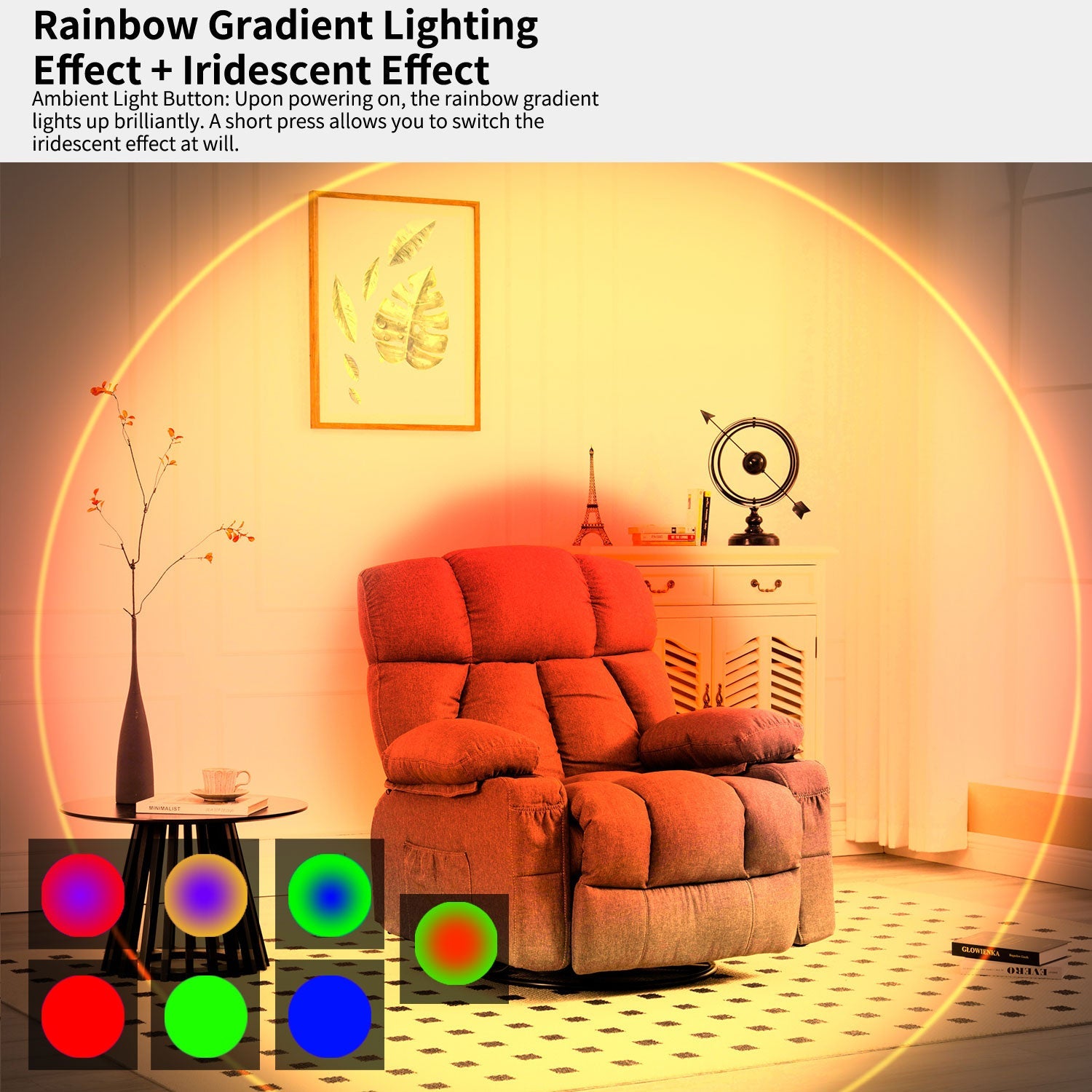 LED Wireless Wall Sconce with 7 Colors Changing, Motion Sensor Light Indoor,  Operated Wall Sconces for Bedroom Bedside Hallway Courtyard Doorway (White)