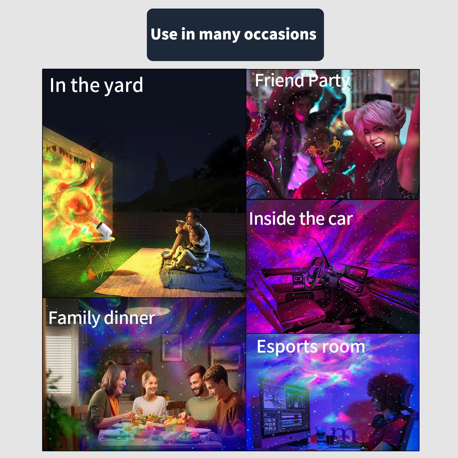 Galaxy Projector for Bedroom, Home Planetarium Astral Light Projector with Solar System & Constellation, Space Ceiling Starry Sky Night Light Projector with White Noise for Kids Adult Christmas Gift