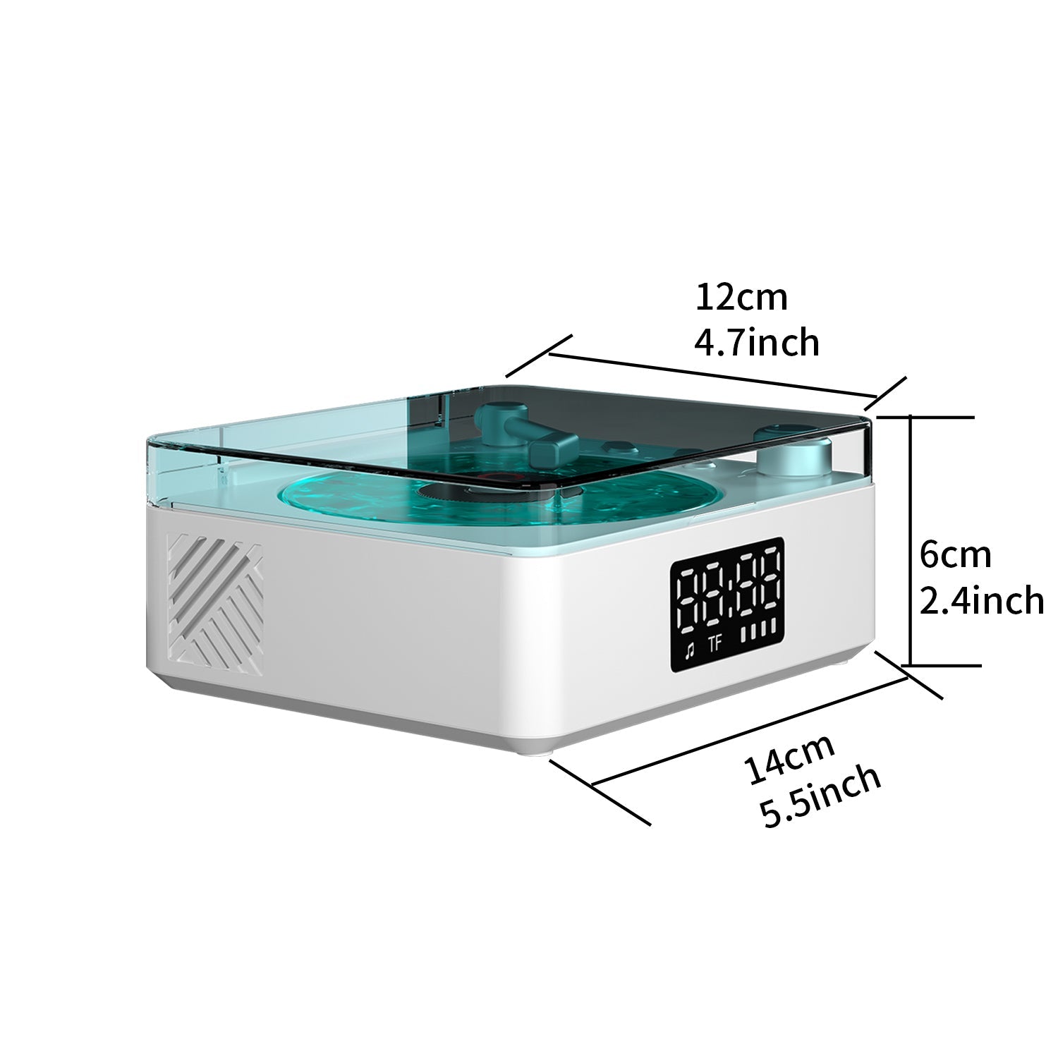 Retro-style Wireless waves  Bluetooth Speaker for Sea White Noise with Bedroom Clock & Ambience Light, A Great Gift Suited for Computer Desktop