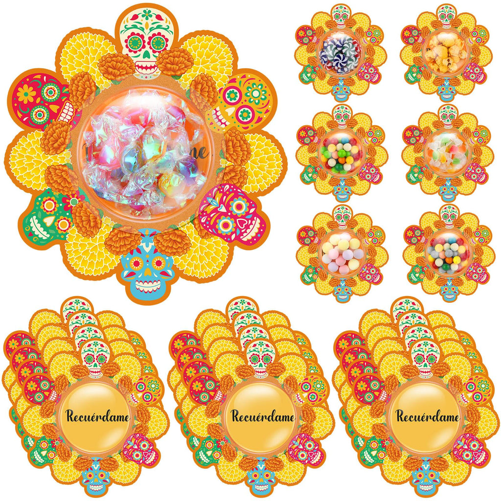 Yexiya 24 Día de los Muertos Candy Boxes Skull Marigold Party Favor Decor