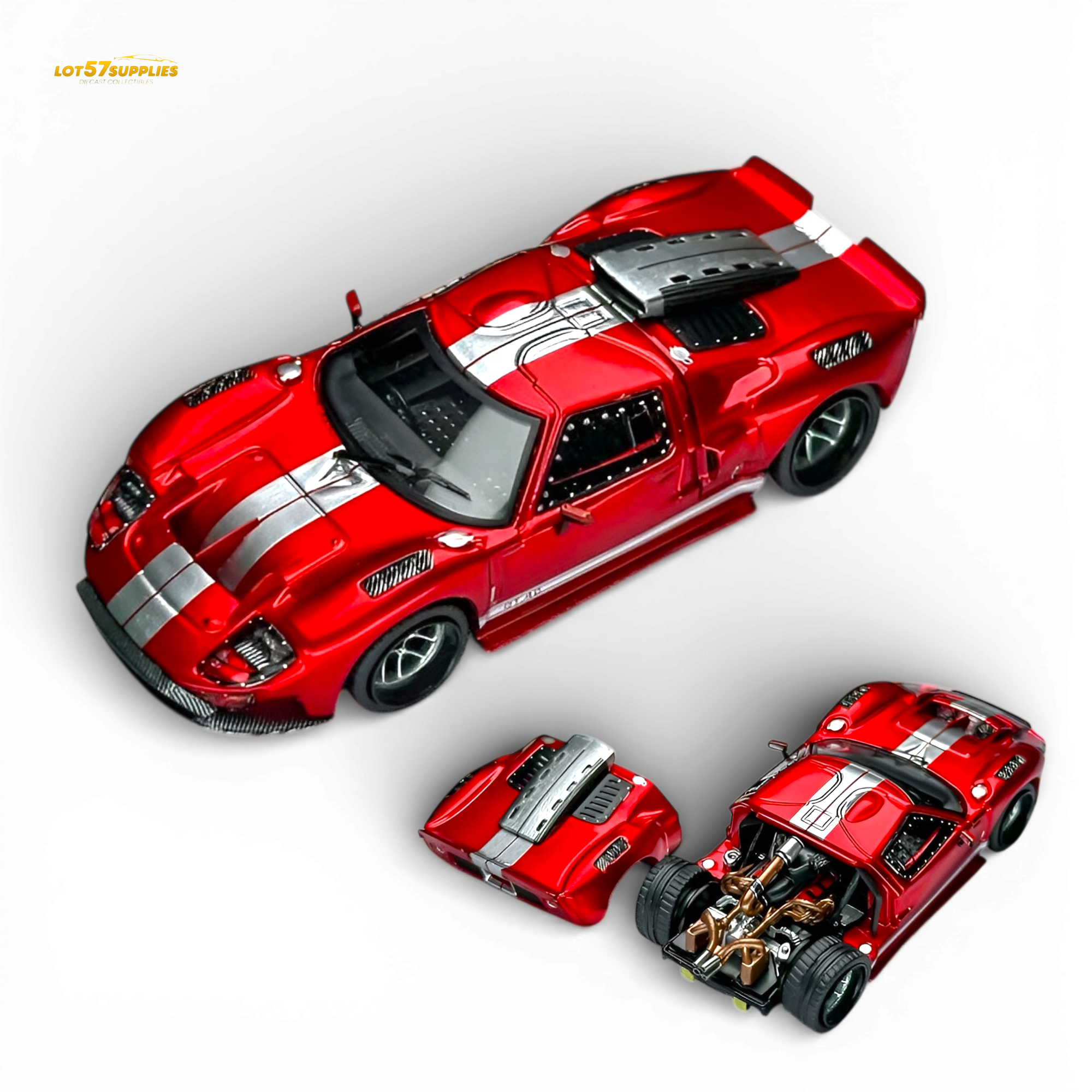 Rhino Model RM Ford GT40 Transparent Red 1:64