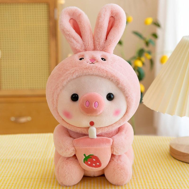 Boba Pig Stuffed Animal Soft Plushie Gift for Girls & Boys