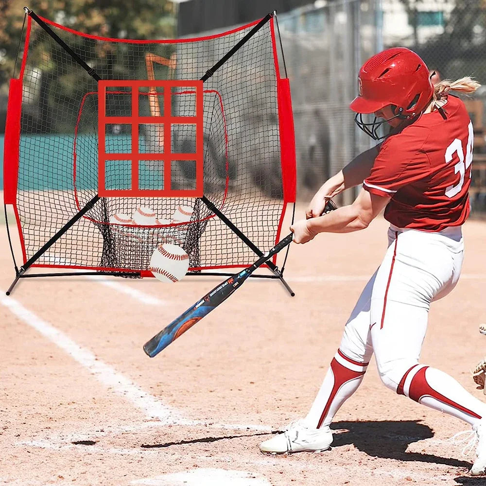 Portable Baseball Training Net with Target Zone