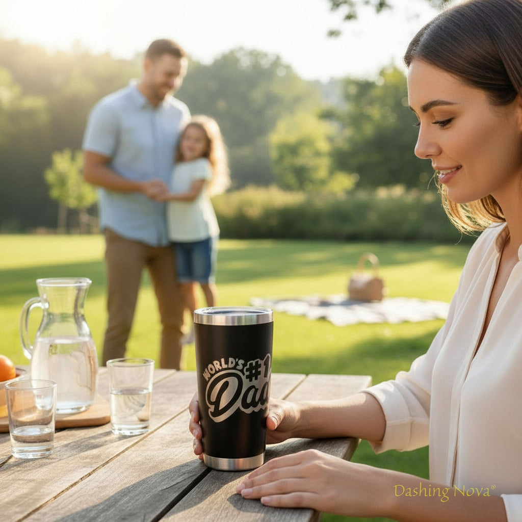 Personalized Best Dad Ever Nutrition Facts Tumbler 20oz Stainless Steel Father's Day Gift