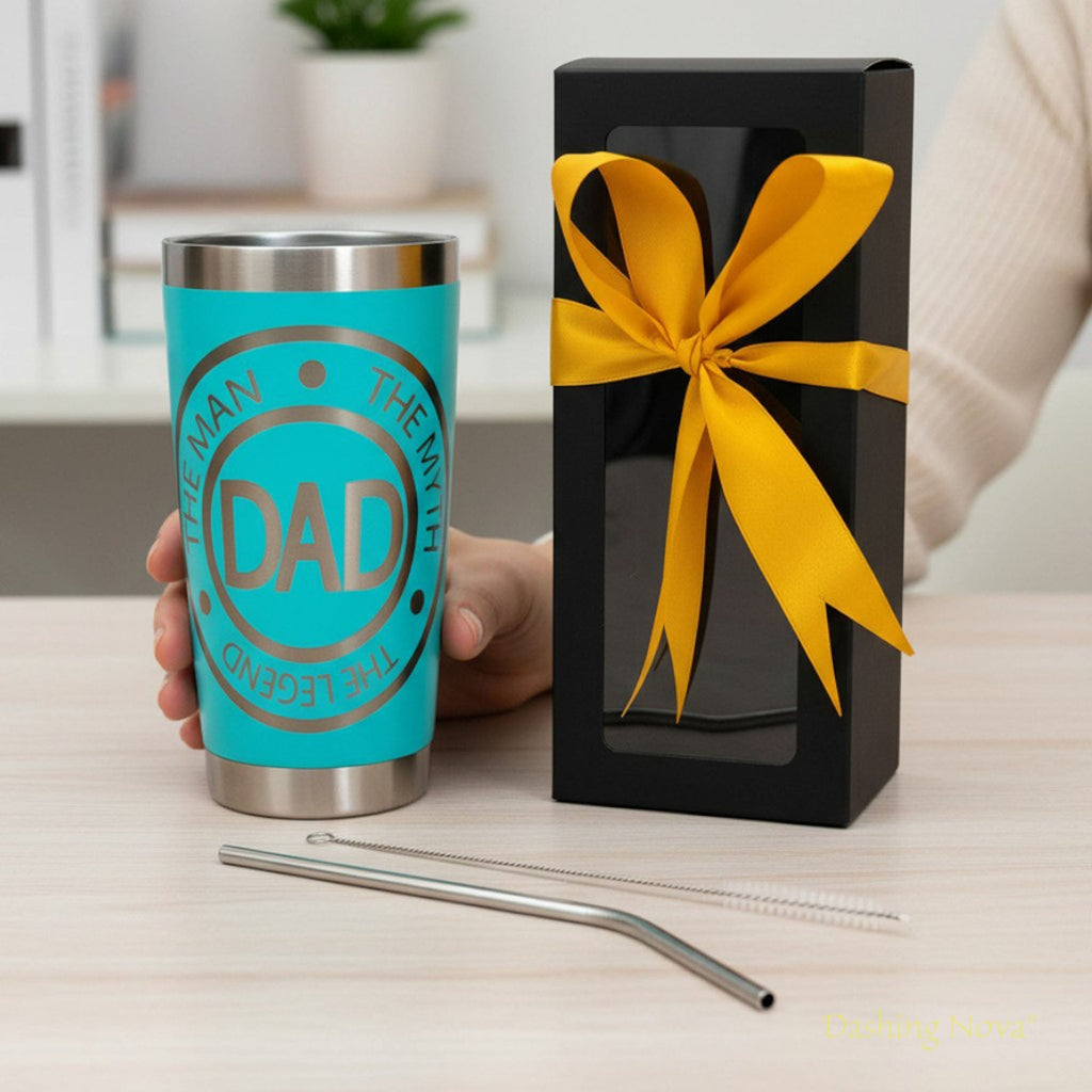 Personalized Best Dad Ever Nutrition Facts Tumbler 20oz Stainless Steel Father's Day Gift