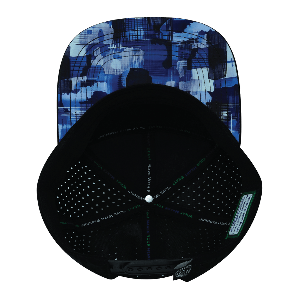 **ADULT** Color Vibes Hat - Flat Bill - Artist Storm - Black / White - Laser Mesh