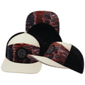 **ADULT** Color Vibes Hat - Flat Bill - Art Deco - Cream / Black - Laser Mesh