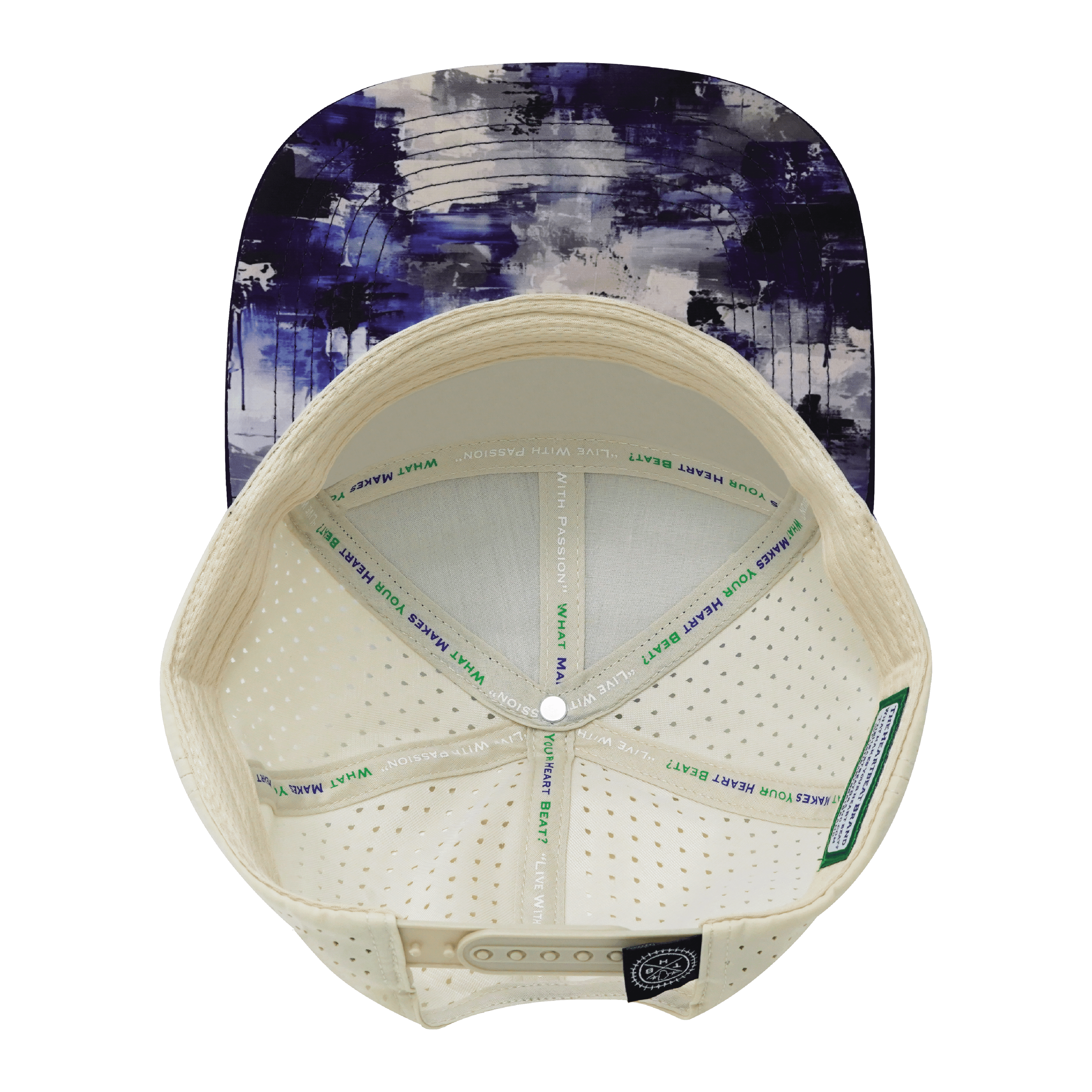 **ADULT** Color Vibes Hat - Flat Bill - Artist Flow - Navy / Cream - Laser Mesh