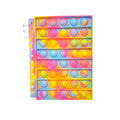 Colorful Fidget Bubble Pop Notebook Tie Dye Rainbow Spiral Journal