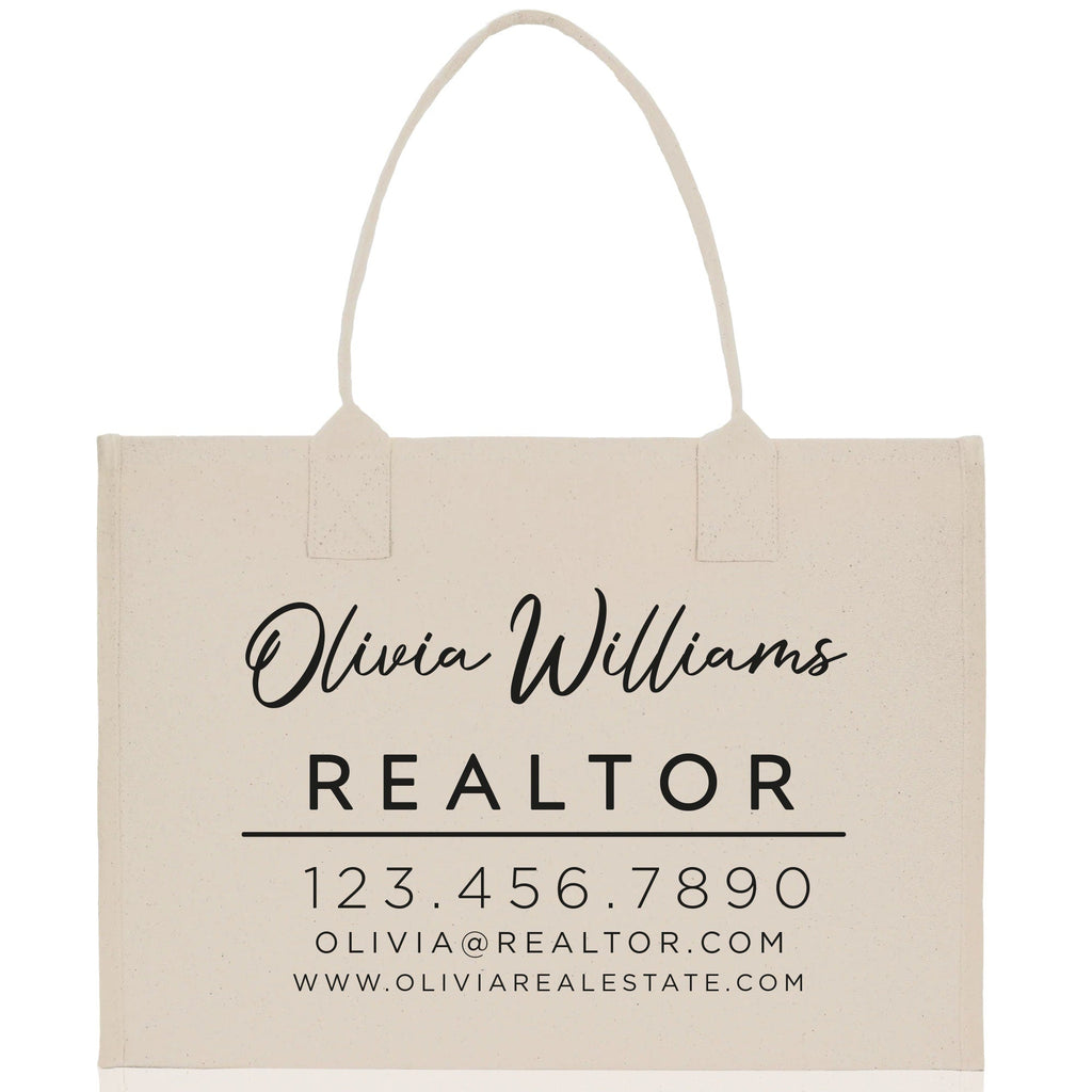 Realtor Tote Bag Personalized Business Tote Bag Custom Real Estate Agent Gift Bulk Business Logo Realtor Swag Real Estate Tote Bag