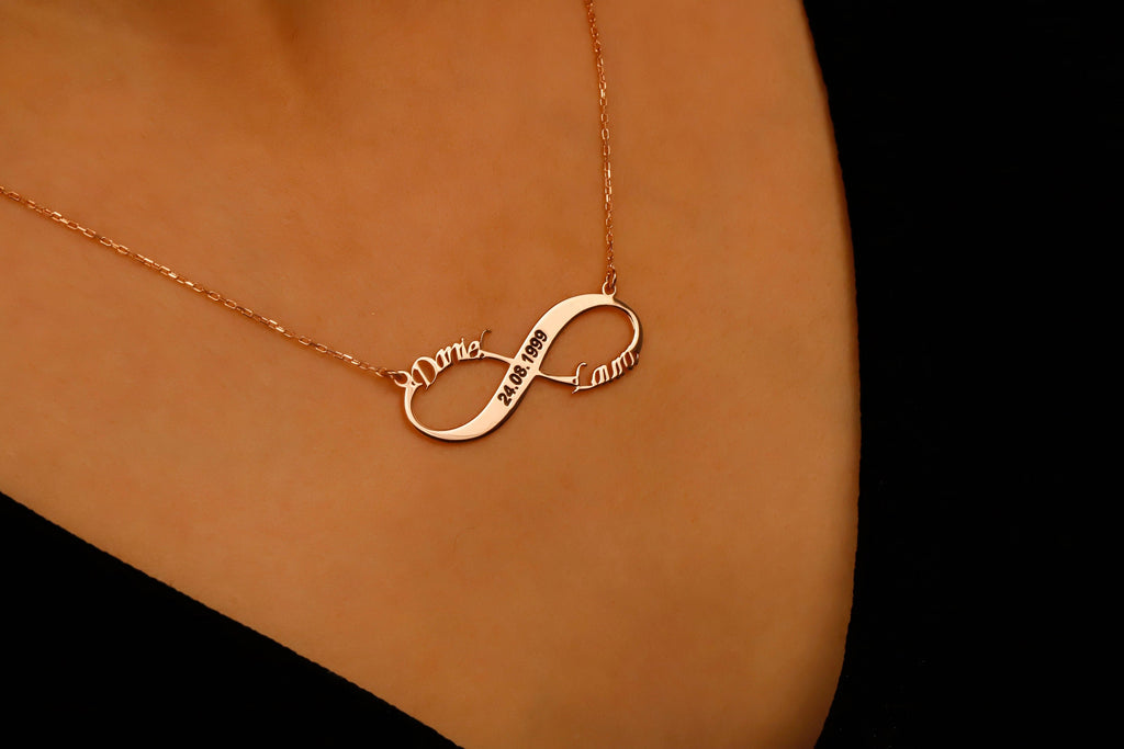 Custom Jewelry Infinity Name Necklace | Personalized Sterling Silver Anniversary Gift