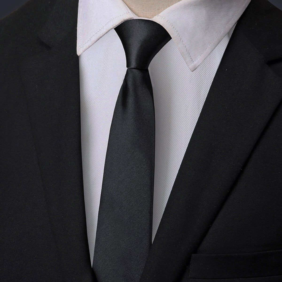 Pre-Tied Zipper Necktie Polyester Men's Formal Fashion Tie