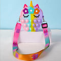 Unicorn Fidget Pop Toy Crossbody Bag Flowers and Eyelashes